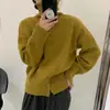 Nuevo Suéter Suave de Cuello Alto Estilo Coreano y Japonés para Mujer Otoño/Invierno 2026, Diseño Vintage con Botones, Tejido Simple para Ropa de Abrigo