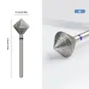 Broca de Diamante con Forma de Rombo Transfronteriza, Piedra de Pulido en Forma de C para Pulir Uñas y Cuidado de los Pies, Herramienta de Pulido de Uñas con Base