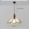 Lustre para Restaurante Petal Estilo Francês Creme Vintage Retrô Madeira de Nogueira High-End Personalizado Luminárias para Sala de Jantar