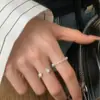 Anel aberto minimalista em formato de estrela com detalhes em prata, único e doce, elegante e versátil, anel super brilhante para o dedo indicador