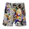 Pantalones Cortos de Verano Europeos y Americanos Dragon Ball Huo Sombra Impresos en 3D Pantalones Casuales Sueltos de Verano Pantalones de Playa para Hombre de Anime Japonés