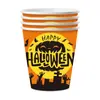 Fiesta Temática de Calabazas de Halloween Set de Cumpleaños Platos de Papel Desechables Vasos de Papel Servilletas Vajilla Suministros de Decoración para Fiesta