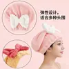 Gorro Secador de Pelo Lindo con Lazo para el Hogar, Felpa de Coral Engrosada, Absorción de Agua, Secado Rápido, Turbante para el Cabello Largo de Mujer, Gorro para Secar el Pelo