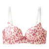 Ropa interior nueva para mujer con estampado de leopardo, busto pequeño, push-up, soporte lateral, anti-caída, sexy, escote en V profundo, sin varillas, cómoda, sin costuras, espalda hermosa