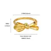 Anillo de Corazón con Moño Hueco de Moda, Chapado en Oro Real de 18K, Anillo de Acero Inoxidable, Joyería de Mano a Juego para Parejas