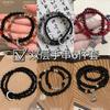 Set de 6 piezas de doble capa Pulsera de nicho de doble círculo chino Ping An Guofeng Con cuentas 2024 Joyería de cuerda de mano nueva para pareja