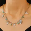 Estilo punk corrente de clavícula cruzada com rebites de rua gargantilha escura nicho colar exagerado joias y2h masculinas femininas