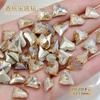 Venta al por mayor Celebridad de Internet Manicura Champagne Joyería de Diamantes Súper Brillante Maillard Rectangular Gota de Agua Diamante de Uña Forma Especial Punta Inferior