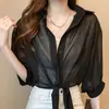 Blusa de Gasa con Falda de Tirantes, Chal Pequeño, Camisa Delgada, Cárdigan, Top Protector Solar para Mujer, Nueva Ropa de Exterior de Verano 2026
