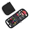 Caixa de Kit de Costura Portátil, Ferramentas de Costura Domésticas, Kit de Costura Artesanal com Dedal, Alfinetes de Segurança, Conjunto de Agulha e Linha de Costura