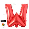 16 pulgadas Grande Rojo Perforado Imitación Hermoso Alfanumérico A~Z 0-9 Habitación de Boda Decoración de Cumpleaños Arreglo Globos