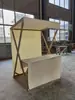 Andamio de actividad de madera para puesto de mercado puesto de noche carrito de exhibición de tela estante plegable para exteriores estante de exhibición de bocadillos