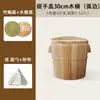 Cubo de Madera para Arroz al Vapor Casero Vaporera de Arroz Cubo de Arroz Antiguo Cocina Tamaño Comercial Cubo de Vaporización Aislado de Madera de Abeto Vaporizando Arroz