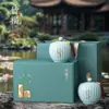 Caja de Regalo Doble de Porcelana para Té, Media Libra, para Empacar Dahanongpao, Longjing, Té Verde Anji, Maojian y Té Huangjin Ya