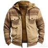 Elemento de patrón tribal nuevo transfronterizo impresión 3D impresión digital Sudadera con capucha Forro marrón Ropa de algodón chaqueta