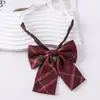Jk a cuadros estilo japonés corbata de moño floral corbata para mujer estilo universitario para hombre corbata de moño para foto de graduación con camisa uniforme de marinero