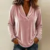 2026 Moda europea y americana transfronteriza Amazon para mujer, nuevo, color liso, cuello de muñeca, manga larga, sudadera sexy de terciopelo