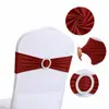 Funda para respaldo de silla de hotel de alta gama, decoración con lazo, funda floral para respaldo de silla, tela para silla con correa elástica.