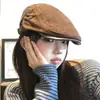 Gorra de ante estilo retro americano para mujer, otoño e invierno, estilo old money, versátil, se puede usar al revés, boina que hace que la cara se vea más pequeña, gorra de pintor