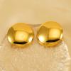 2024 Nuevo INS Moda Transfronteriza Aretes Geométricos Redondos Oro 18K Acero Inoxidable Combinan con Todo Elegantes Aretes Nicho para Mujer