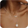 Collar de Círculos Irregulares Multicapa Transfronterizo Cobre Electrochapado Oro Real de 14K Gargantilla Apilada Joyería para Mujer