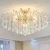 Lámpara de araña de cristal de lujo ligero estilo francés, lámpara de sala de estar, nueva lámpara de techo minimalista estilo francés para comedor y dormitorio
