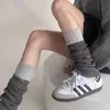 Calentadores de Piernas Cálidos de Bloques de Color Otoño e Invierno para Mujer con Encaje y Rayas Verticales, Calcetines de Punto Largos hasta la Rodilla, Estilo Cálido Japonés, Calentadores de Piernas Lolita JK