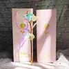 Festival Qixi Lámina de Oro Iridiscente Estrella Rosa Cielo Estrellado Colorido Oro Flor Falsa Eterna Romántico San Valentín Cumpleaños Regalo Decoración