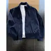 Chamarra de vuelo de alta costura transfronteriza para hombre, primavera/otoño, con hombro estructurado, cuello alto y un diseño elegante y corto de chaqueta de béisbol, adecuada como cortavientos o prenda de abrigo