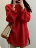 Suéter tejido casual de principios de otoño para mujer, nuevo estilo coreano de otoño, top holgado de manga larga de alta gama