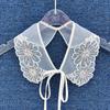Nuevo Estilo Collar de Organza Bordado con Cuentas de Múltiples Capas con Lazo Decoración de Cuello Falso para Ropa de Mujer y Niña Chal y Capa