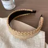 Diadema de Punto Trenzado Hecha a Mano Retro Coreana para Otoño e Invierno con un Toque de Lujo, Diadema Ancha para Lavarse la Cara y Peinar el Cabello