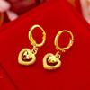 Joyería de Oro Aluvial Pendientes de Gota de Agua Lujo Accesible Pendientes de Acero de Titanio de Gama Alta Pendientes de Corazón Duraderos Clavos para Hélice de Oreja de Mujer
