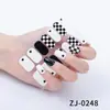 Zhengxiang Internet Popular Adesivos de Manicure Tabuleiro de Xadrez Little Red Book Adesivos de Unha Foscos Adesivos de Unha Listrados Foscos Adesivos Completos