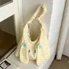 Bolsa Listrada para Mulheres 2026 Nova Moda Casual de Verão Classe Trabalho Bolsa Tote Grande Capacidade Ombro Transversal