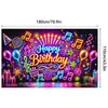 Telón de Fondo de Cumpleaños Nuevo Estilo Transfronterizo Poliéster Accesorios de Fiesta Decoración de Escena con Globos Banner de Cumpleaños Tapiz Colgante