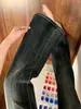 Chao Li tiene en stock jeans retro de doble botón de cintura alta micro campana para mujer otoño nuevo estilo ajustados elásticos favorecedores pantalones de campana