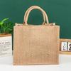 Bolsa de tela de yute con logo impreso, grosor compuesto, imitación lino, graffiti DIY, no impresa, de compras, Changda, portátil, bolsa de lino