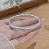 Pulseira de Prata Pura com Detalhes em Ouro e Motivos de Abóbora para Mulheres, Pulseira de Prata Esterlina 9999 de Nicho, Presente de Dia das Mães para a Mãe