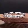 Nuevas Pulseras Retro Plateadas para Hombres y Mujeres, Pulseras Ajustables con Apertura de Giro Personalizada, Pulseras Hip-Hop Desgastadas