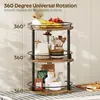 Estante de especias de cocina transfronterizo en stock, estante giratorio de doble capa para especias, estante multifuncional para almacenamiento y organización de condimentos