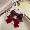 Grampo de Cabelo com Laço Padrão Preppy Estilo Coreano Scrunchie Elegante de Renda Presilha Doce para Crianças Acessório de Cabelo para Mulheres