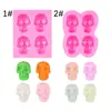 Molde de Silicone de Caveira e Ossos de Halloween Rosto de Fantasma de Chocolate Decoração de Bolo Fondant Molde de Assar
