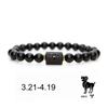 Pulseira popular de casal das 12 constelações, pulseira de constelação com contas, pulseira elástica, presente para homens e mulheres, pulseira das doze constelações