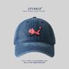 Gorra de Béisbol de Mezclilla Coreana Ins con Gato para Mujer, Linda Gorra con Visera de Dibujos Animados con Ala Ancha que Muestra el Rostro Pequeño, Sombrero de Copa Profunda