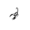 Pegatina de tatuaje grande de escorpión sólido en blanco y negro, estilo callejero vintage, impermeable, de larga duración, decoración corporal niche genial para la espalda