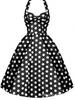 18901 ebay AliExpress Vintage Polka Dot Vestido de Noite Slim-Fit Grande Vestido Puff