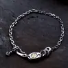 Pulsera de Plata de Ley S925 Círculo Zakiram de Tíbet Estilo Étnico Retro Elegante de Moda Pulsera con Hebilla Universal