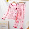 Pijamas para niñas, primavera y otoño, manga larga, para niño, finos, medianos y grandes, para niña, princesa, ropa de casa, traje de verano para niño
