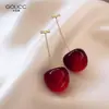 Brincos de cereja Brincos de sentido de design de verão feminino Brincos de frutas de cereja vermelha Estilo coreano Moda Novos brincos da moda
